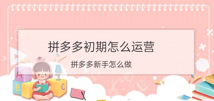 拼多多初期怎么运营 拼多多新手怎么做？利润从哪里来？